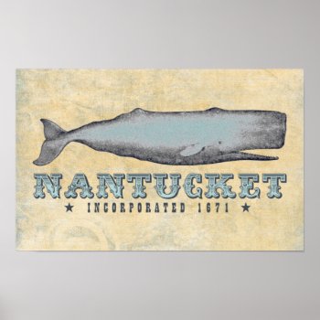 Vintage Victorian Whale Nantucket Ma Inc 1671 Poster by TheBeachBum at Zazzle
