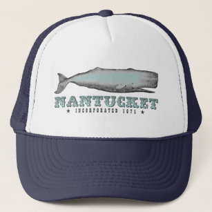 Vintage Victorian Whale Nantucket MA Inc 1671 Trucker Hat
