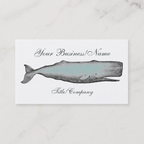 Vintage Victorian Whale Business Card