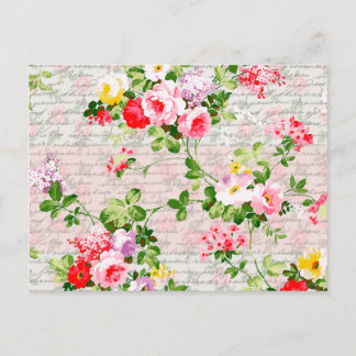 Vintage Victorian Whimsical Garden Postcard