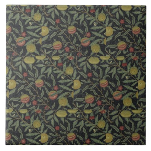 Vintage Victorian William Morris Fruit Leaves Ceramic Tile