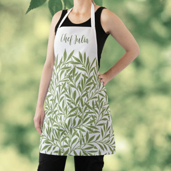 Vintage Victorian Willow Leaves By William Morris Apron by InvitationCafe at Zazzle