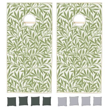 Vintage Victorian Willow Leaves By William Morris Cornhole Set by InvitationCafe at Zazzle