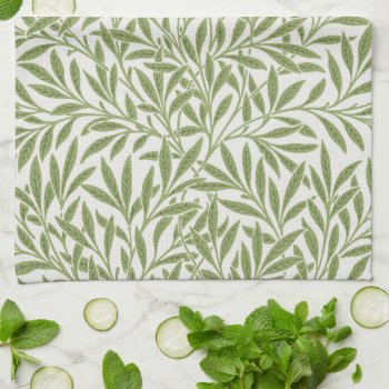 Vintage Victorian Willow Leaves By William Morris Kitchen Towel by InvitationCafe at Zazzle