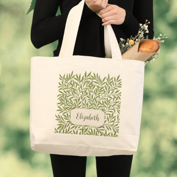 Vintage Victorian Willow Leaves By William Morris Large Tote Bag by InvitationCafe at Zazzle