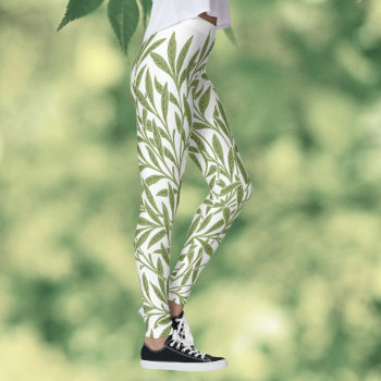 Vintage Victorian Willow Leaves By William Morris Leggings by InvitationCafe at Zazzle