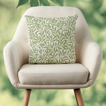 Vintage Victorian Willow Leaves By William Morris Throw Pillow by InvitationCafe at Zazzle