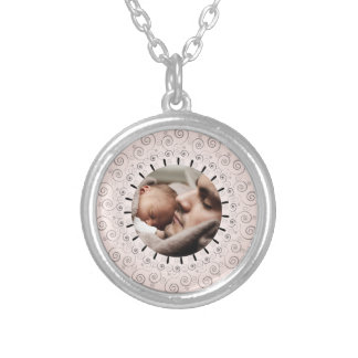 Vintage Victorian with Fancy Frame Personalized Silver Plated Necklace
