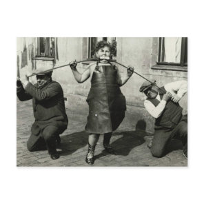 Vintage Victorian Woman Bends a Pipe with Mouth Postcard