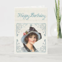 Vintage Victorian Woman Happy Birthday