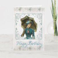 Vintage Victorian Woman Happy Birthday