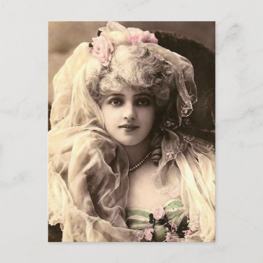 Vintage Victorian Woman Postcard