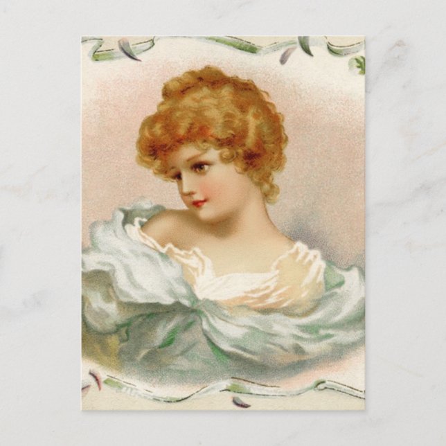 Vintage Victorian Woman Postcard (Front)