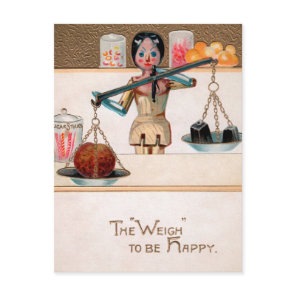 Vintage Victorian Wooden Doll Postcard