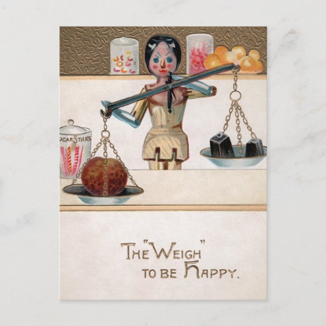 Vintage Victorian Wooden Doll Postcard (Front)