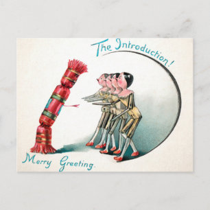 Vintage Victorian Wooden Dolls Introduction Postcard