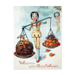 Vintage Victorian Wooden Dolls Scale Postcard