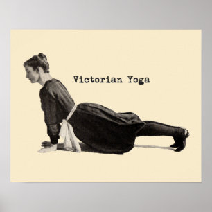 Vintage Victorian Yoga Woman Upward Dog Pose Print