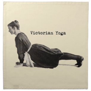 Vintage Victorian Yoga Woman Upward Dog Pose Print Napkin