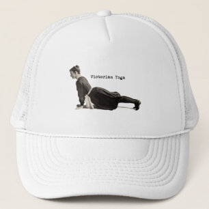 Vintage Victorian Yoga Woman Upward Dog Pose Print Trucker Hat