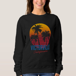 Vintage Victorville California Palm Trees Sunset C Sweatshirt