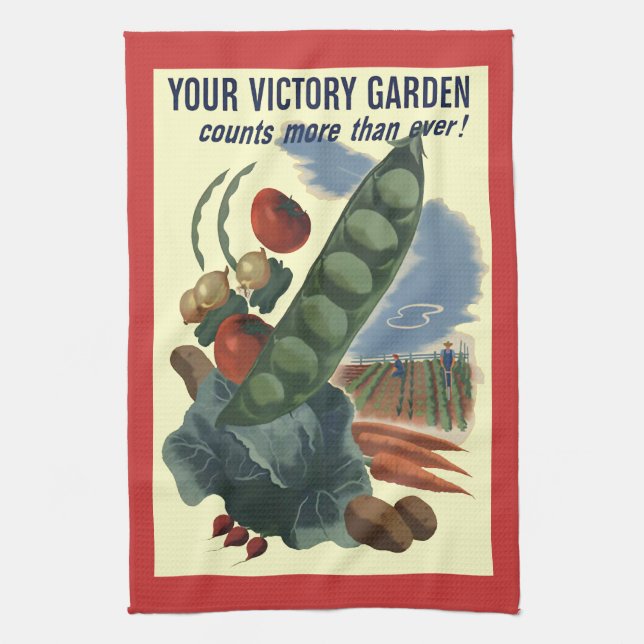 Vintage Victory Garden Kitchen Towel (Vertical)