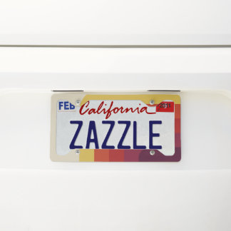 Vintage video cassette color palette license plate frame