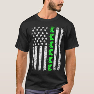 Vintage Video Game American Flag St Patrick's Day T-Shirt