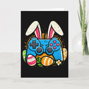 Vintage Video Game Controlle Easter Bunny Gamer Bo Card