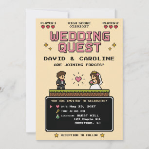 Vintage Video Game Fun Retro Wedding Invitation