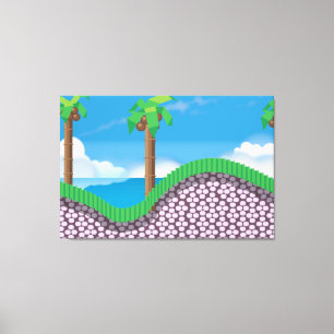Vintage Video Game Palm Trees. Canvas Print