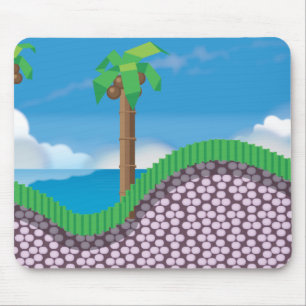 Vintage Video Game Palm Trees. Mouse Pad