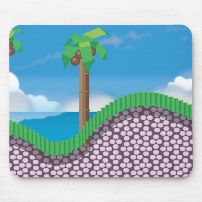 Vintage Video Game Palm Trees. Mouse Pad (Front)