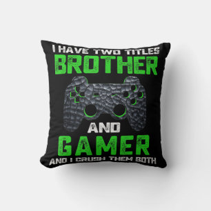 Vintage Video Games Fun Gamer Gaming Gift Boys Bro Throw Pillow