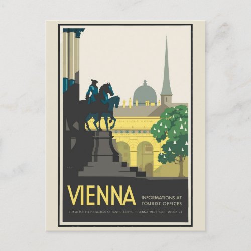 Vintage Vienna Austria City Skyline Travel Postcard