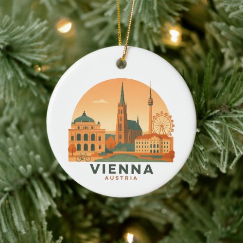 Vintage Vienna Austria Retro Travel Ornament