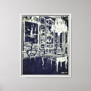 Vintage Vienna Schonbrunn palace Vieux Laque Room Canvas Print