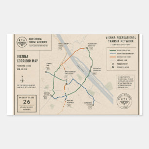 Vintage Vienna Transit RTA Public Archive Rectangular Sticker
