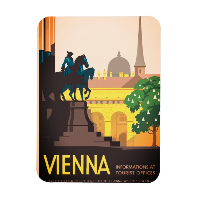 Vintage Vienna Travel Ad Magnet (Vertical)