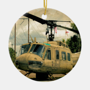 Vintage Vietnam Era Uh-1 Huey Military Helicopter Ceramic Ornament