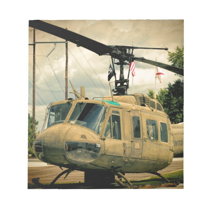 Vintage Vietnam Era Uh 1 Huey Military Helicopter Notepad Zazzle Com