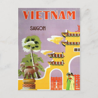 Vintage Vietnam Saigon Travel Postcard