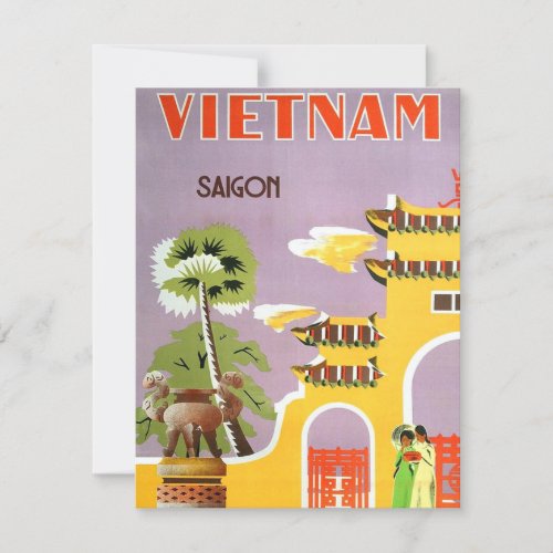 Vintage Vietnam Saigon Travel Postcard