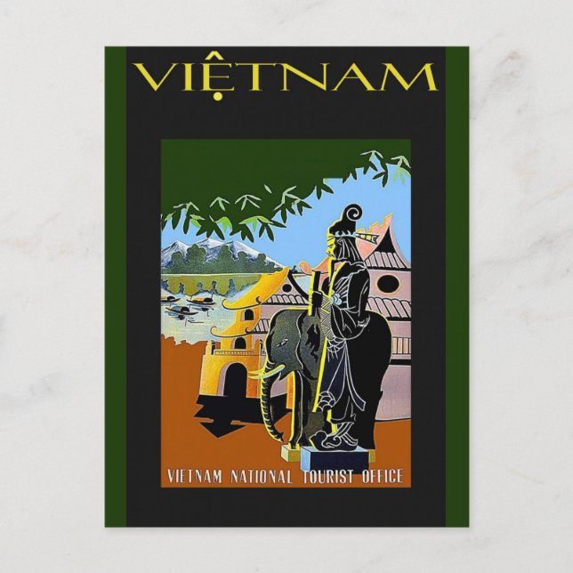Vintage Vietnam Tourism Travel Poster Postcard (Front)