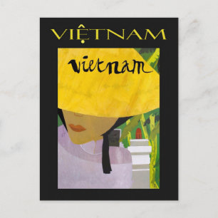 Vintage Vietnam Travel Poster Postcard