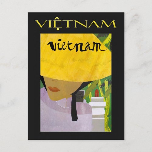 Vintage Vietnam Travel Poster Postcard