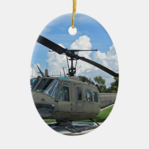Vintage Vietnam Uh-1 Huey Military Helicopter Ceramic Ornament