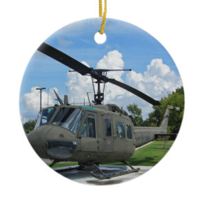 Vintage Vietnam Uh-1 Huey Military Helicopter Ceramic Ornament