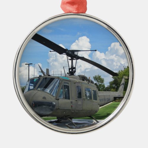 Vintage Vietnam Uh_1 Huey Military Helicopter Metal Ornament