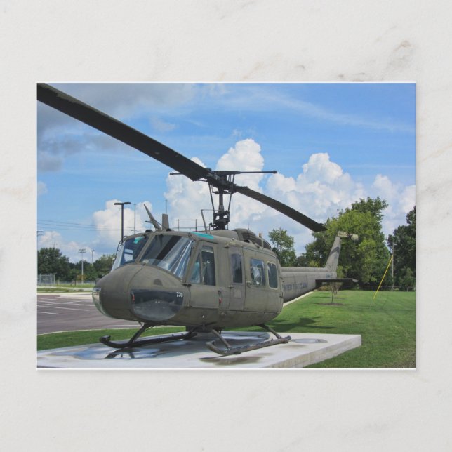 Vintage Vietnam Uh-1 Huey Military Helicopter Postcard (Front)